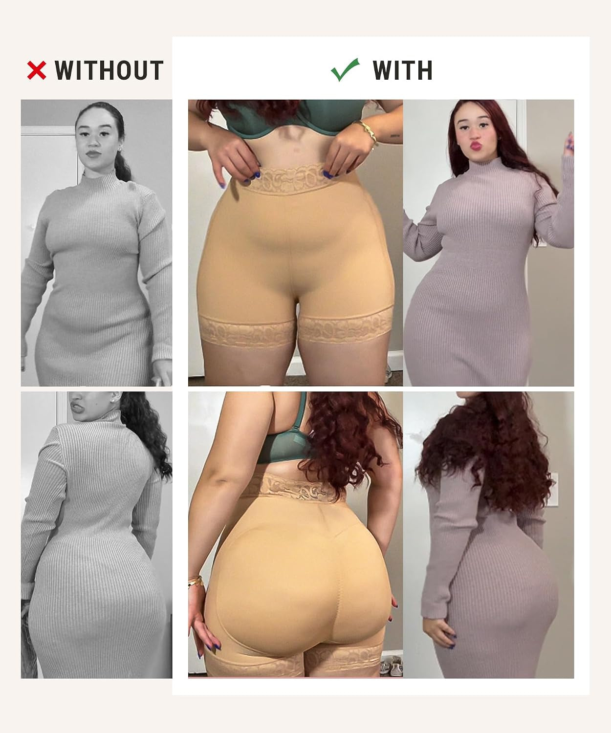 Butt Lifter Panties Shapewear Tummy Control Body Shaper Shorts | Lace Design,Anti-Slip, ANTI-ROLL ,Ideal for Postpartum Recovery, Weddings, Office, Parties and Daily，Wrinkle Design