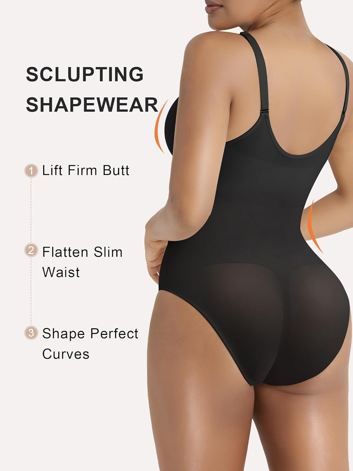 Women'S Shapewear Bodysuit Tummy Control Seamless Zip-Up Body Shaper Waist Defining Body Suit