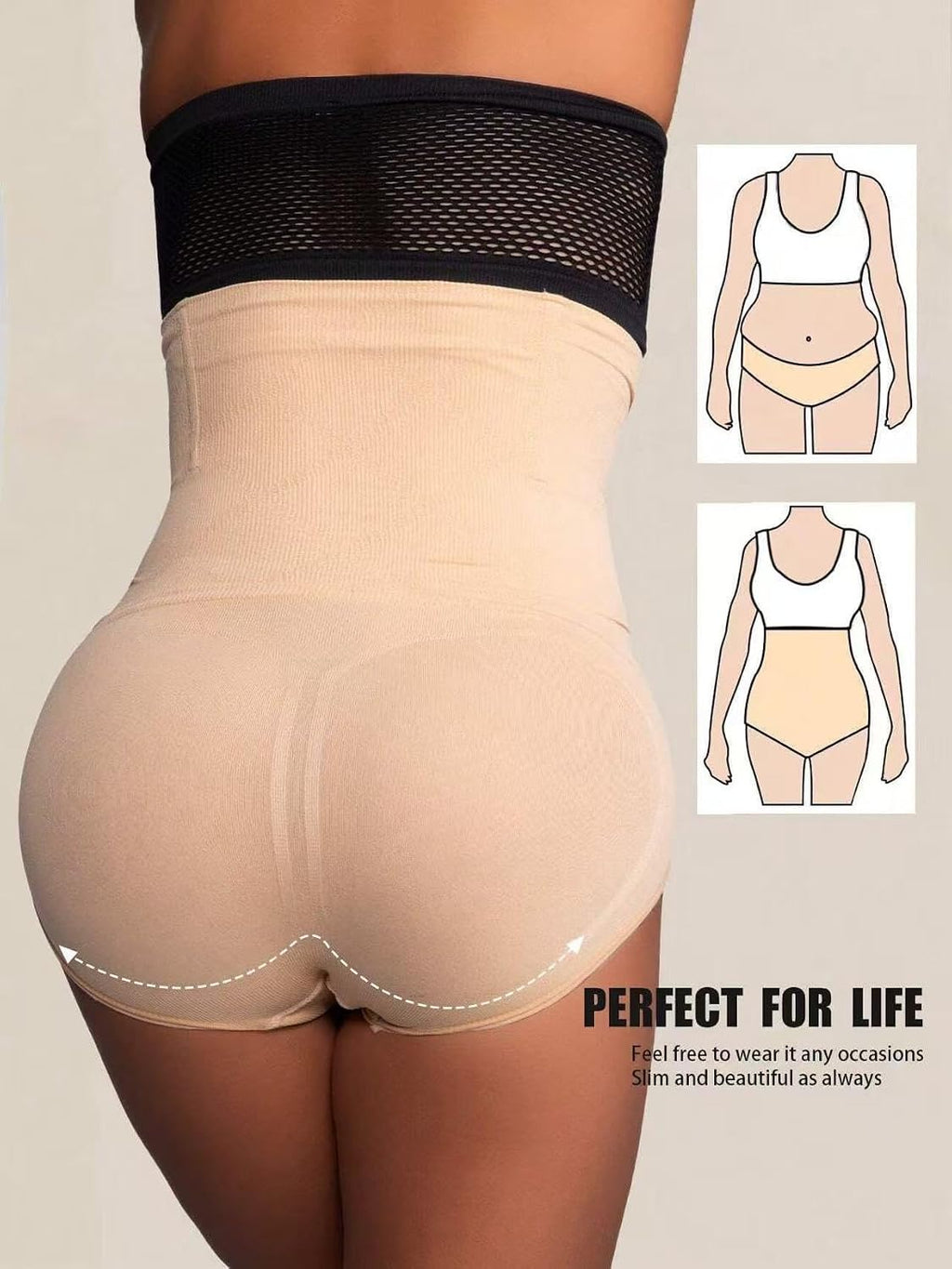 1Pc High Waist Abdomen Briefs Seamless Body Shaper Panties Breathable Waist Trainer