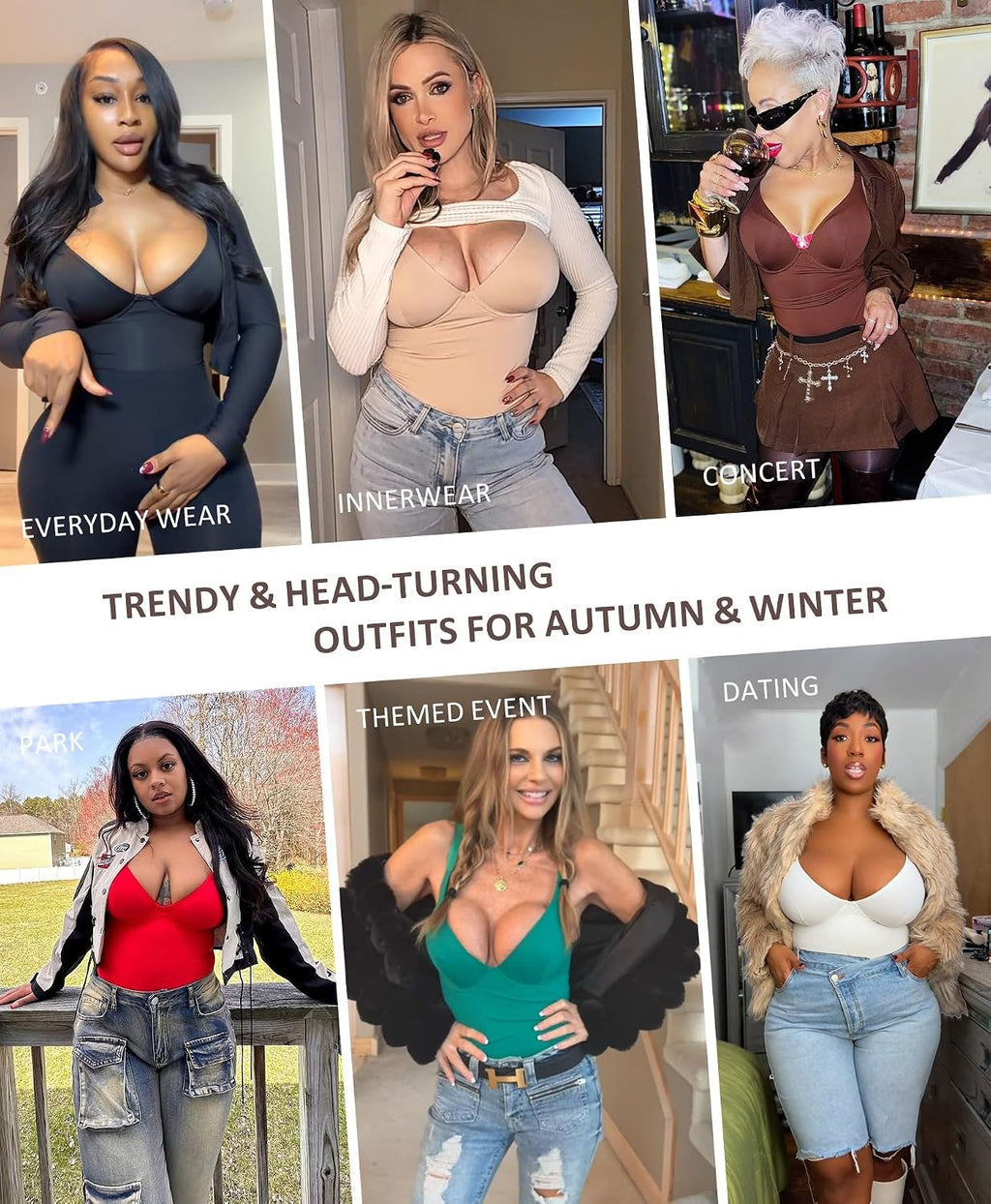 Shapewear Bodysuits for Women Tummy Control Deep V Neck | Underwire Support for Lift, Double-Layer Tummy Shaping, Breathable, Silky Soft Fabric, Backless, Date, Club, Office