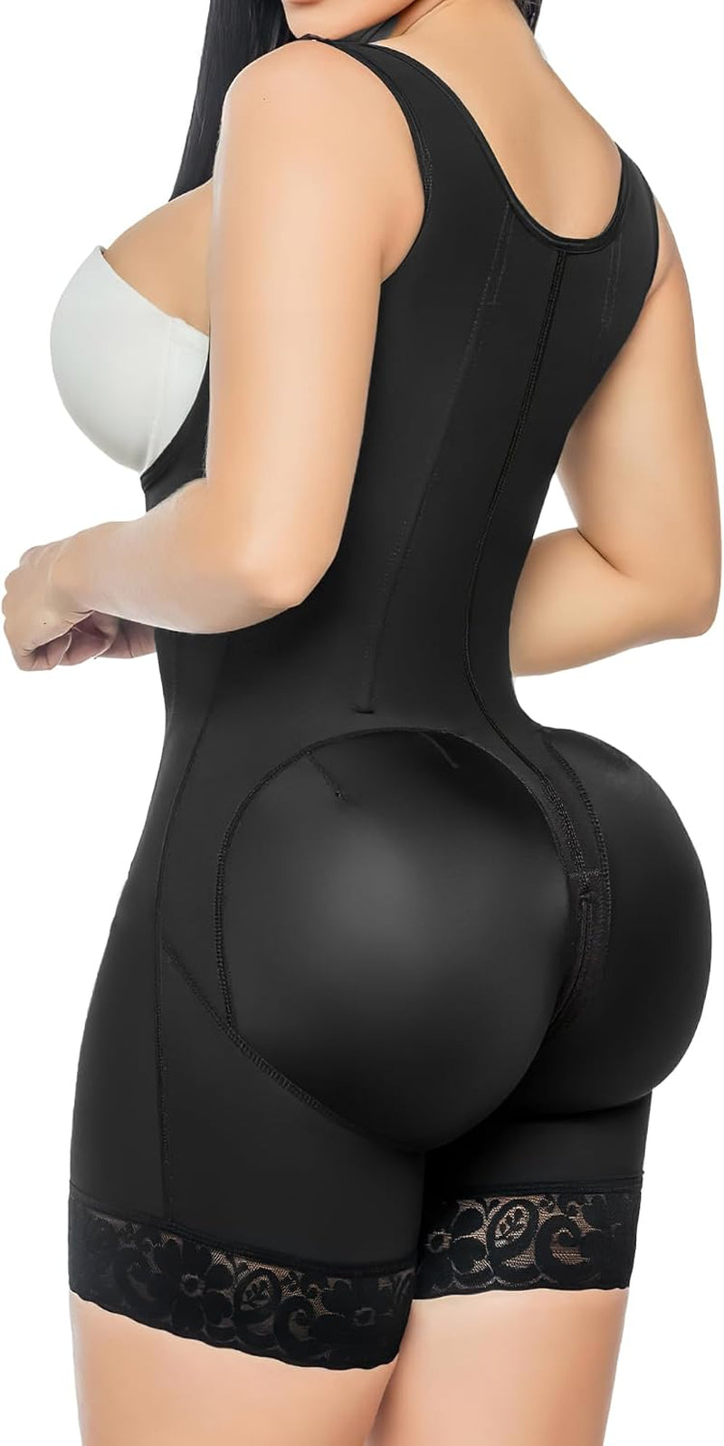 Fajas Colombianas Moldeadoras Shapewear Tummy Control Body Shaper | Postpartum Butt Lifting Compression Garment with Bones,Open Bust Faja with Zipper Crotch