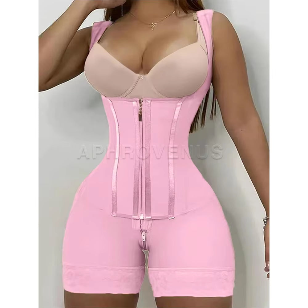 Fajas Colombianas Double Compression Body Shaper Girdle Three Hooks and Zipper at Front Slimming Reducing Shapewear without Bra