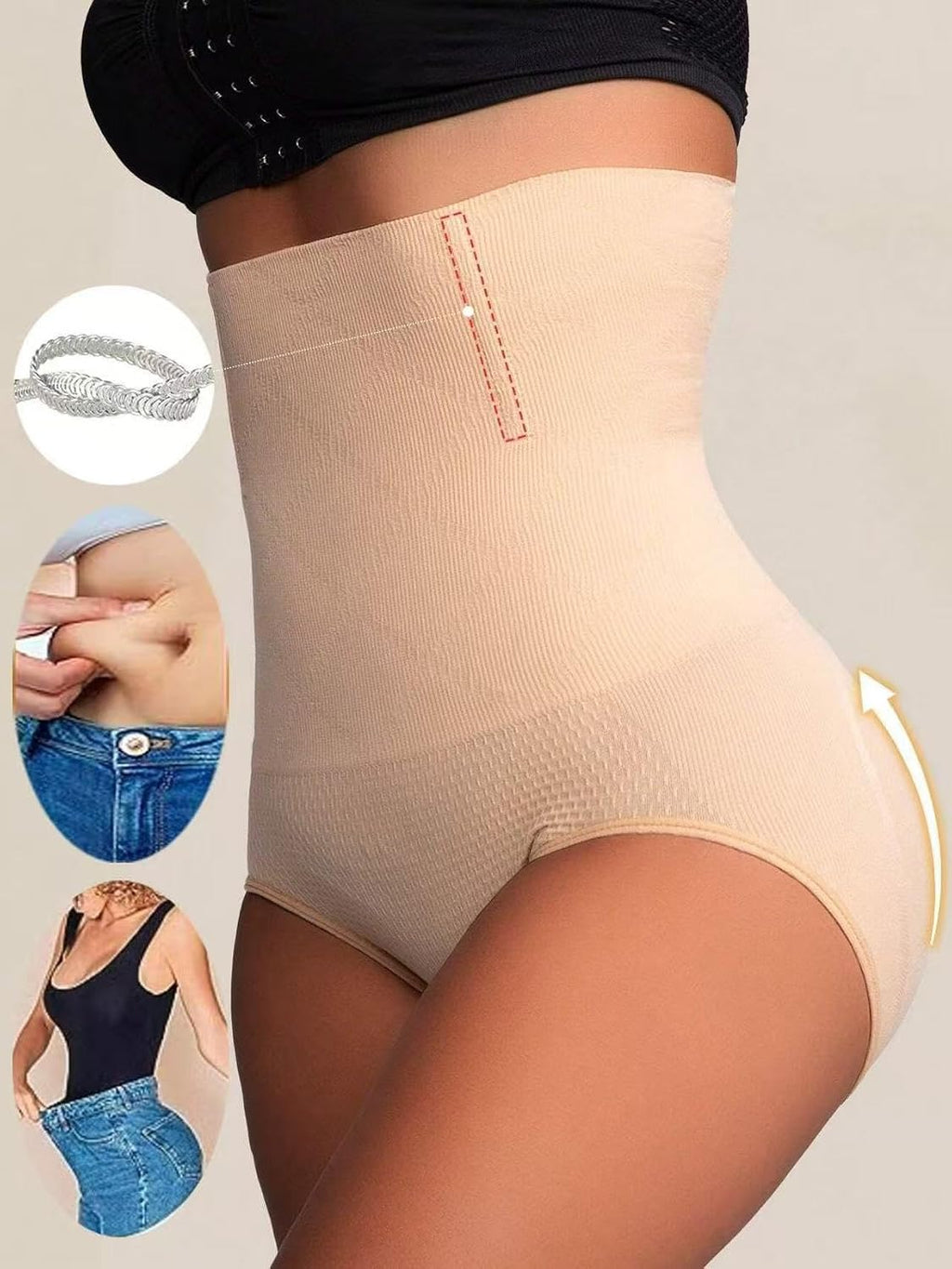 1Pc High Waist Abdomen Briefs Seamless Body Shaper Panties Breathable Waist Trainer