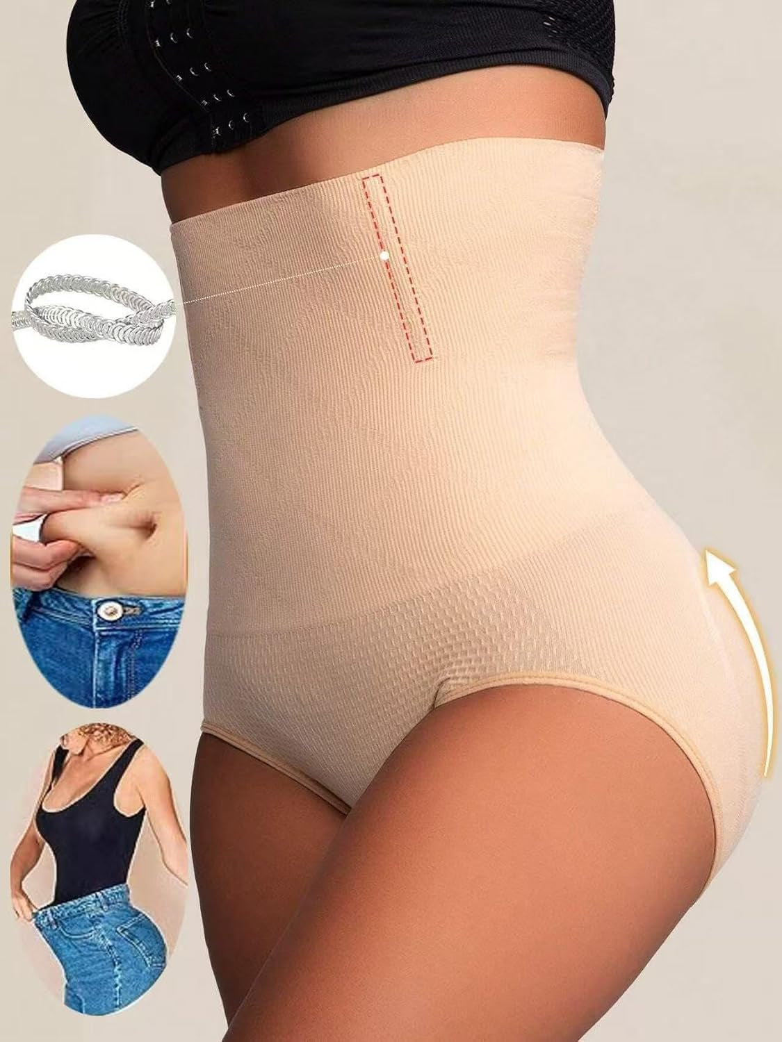 1Pc High Waist Abdomen Briefs Seamless Body Shaper Panties Breathable Waist Trainer