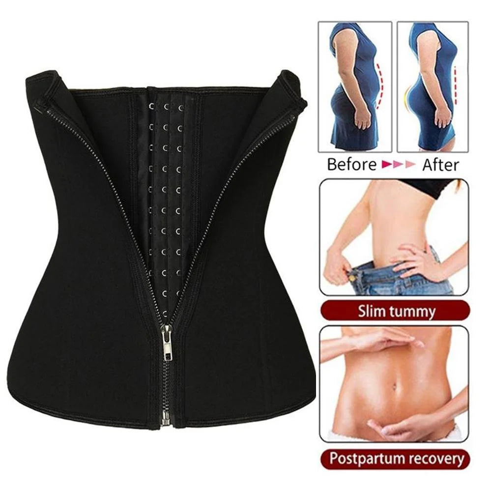 Women Seamless Waist Training Tummy Cincher Corset Shaper Trainer Bustier Slim Waistline Body Shaper, Black S-3XL