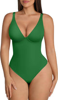 Shapewear Bodysuits for Women Tummy Control Deep V Neck | Underwire Support for Lift, Double-Layer Tummy Shaping, Breathable, Silky Soft Fabric, Backless, Date, Club, Office