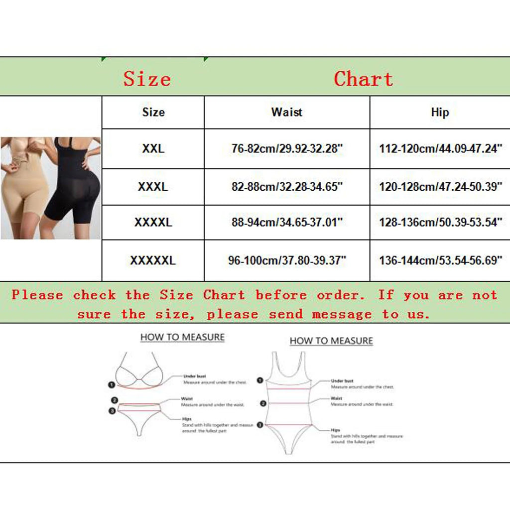 Shaper Bodysuit for Women Tummy Control Firm High Wasit Body Shaper Shorts Smooth Seamless Body Trainer Black 3XL
