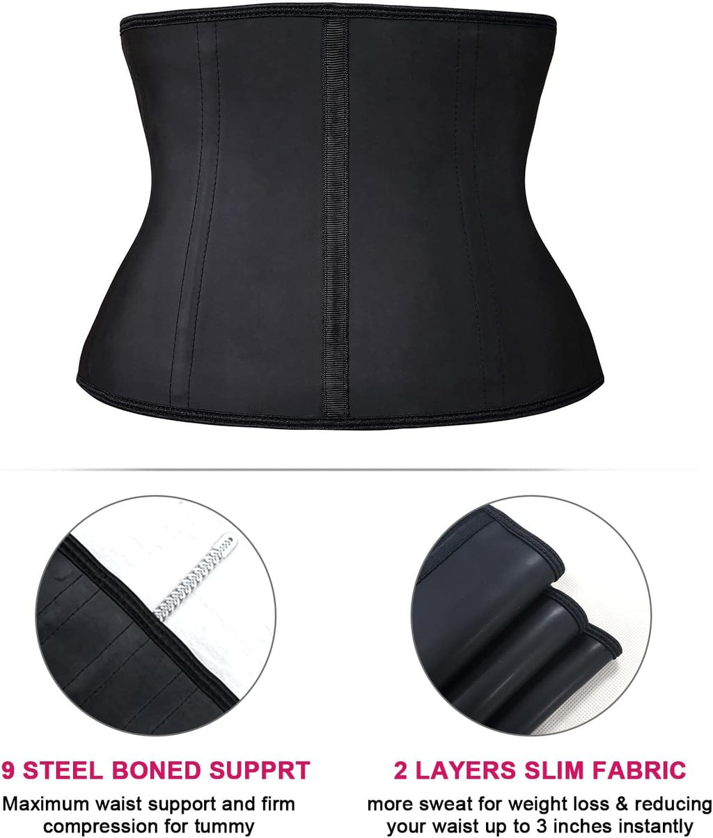 Women'S Underbust Latex Sport Girdle Waist Trainer Corsets Hourglass Body Shaper