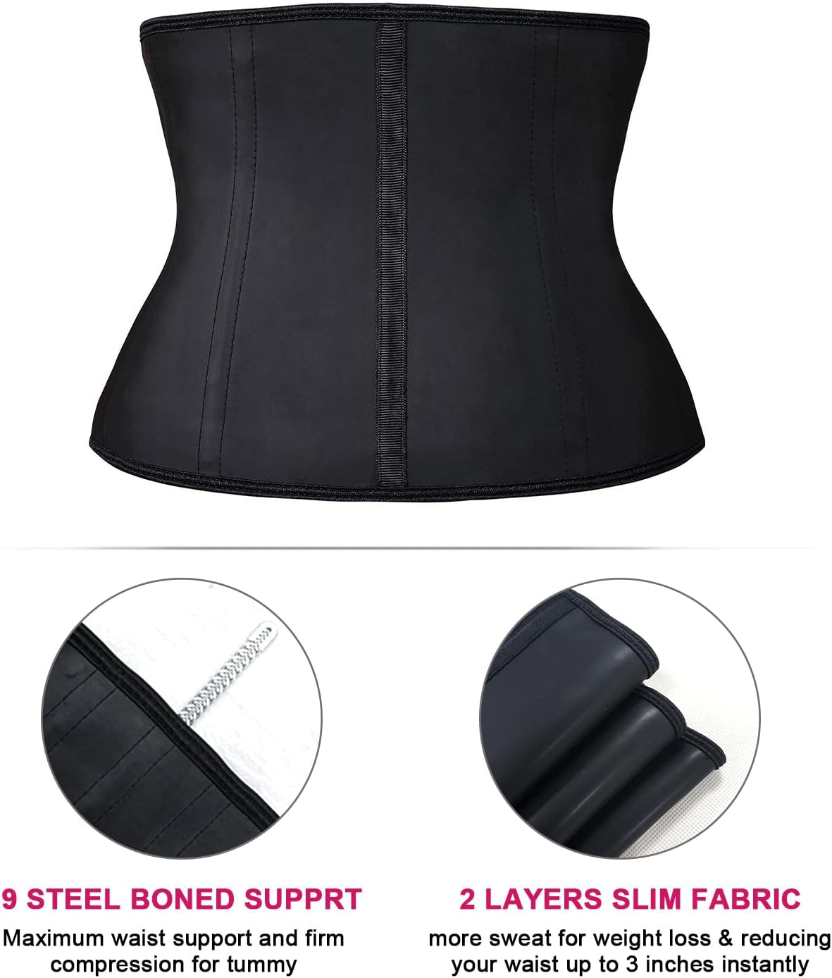 Women'S Underbust Latex Sport Girdle Waist Trainer Corsets Hourglass Body Shaper