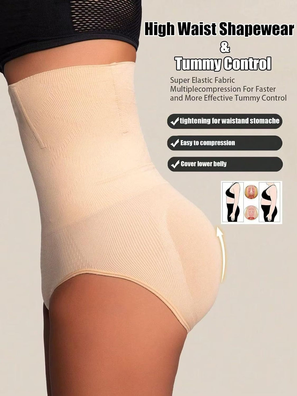 1Pc High Waist Abdomen Briefs Seamless Body Shaper Panties Breathable Waist Trainer