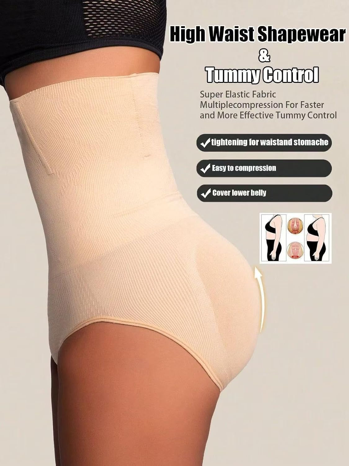 1Pc High Waist Abdomen Briefs Seamless Body Shaper Panties Breathable Waist Trainer