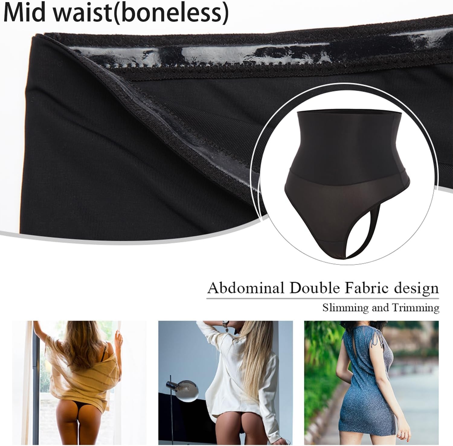 Tummy Control Thong Shapewear for Women Seamless Shaping Novelty Thong Panties Body Shaper Underwear