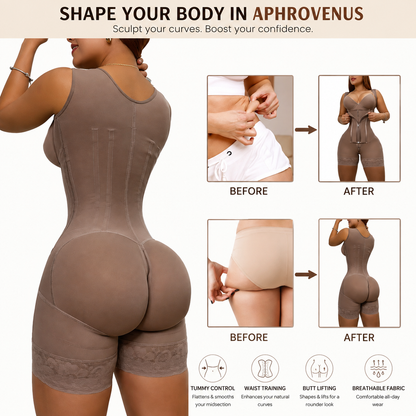 Firm Compression Body Shaper – Front Zipper & Triple Hook Closure