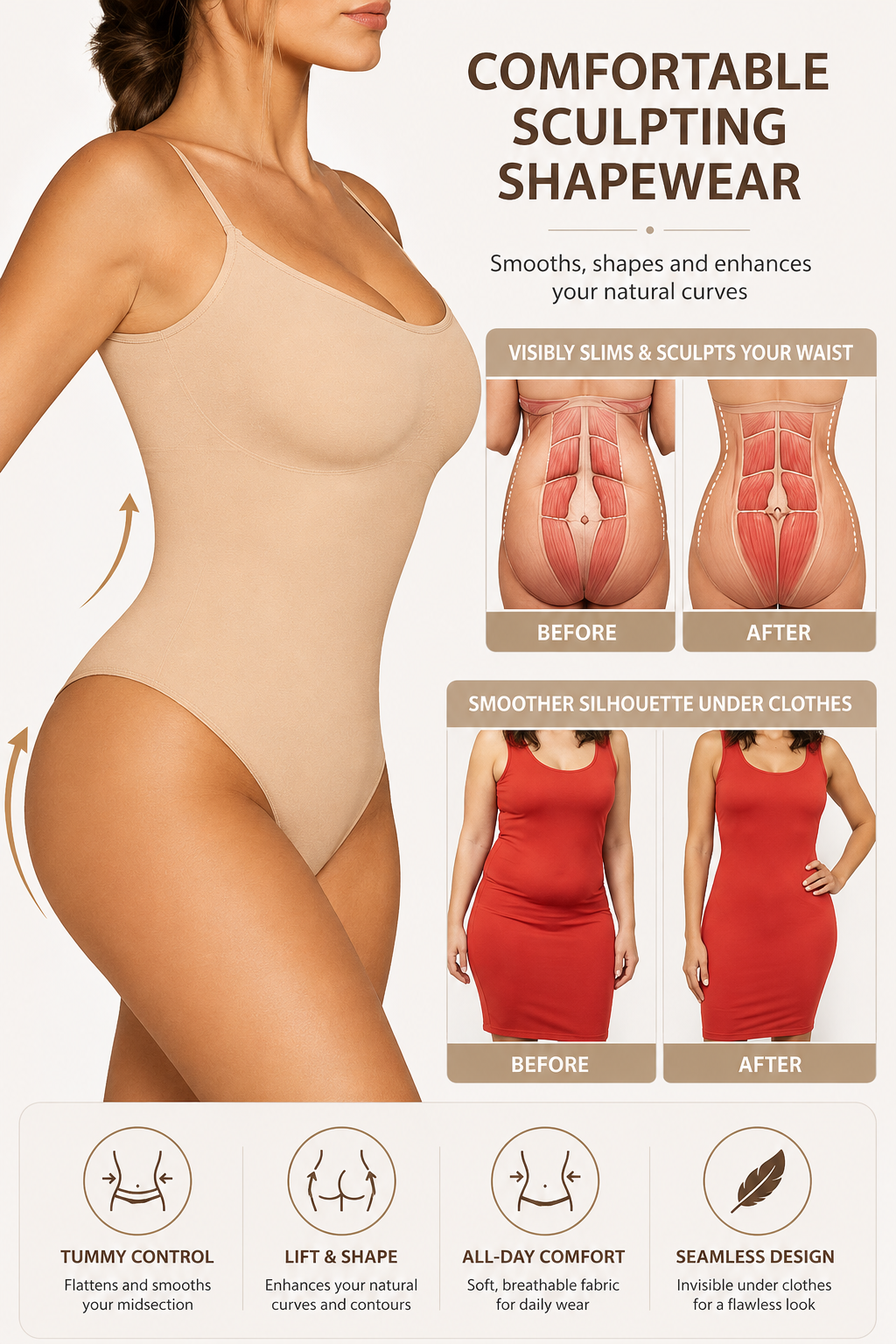 Signature Sculpt Bodysuit | Seamless Compression
