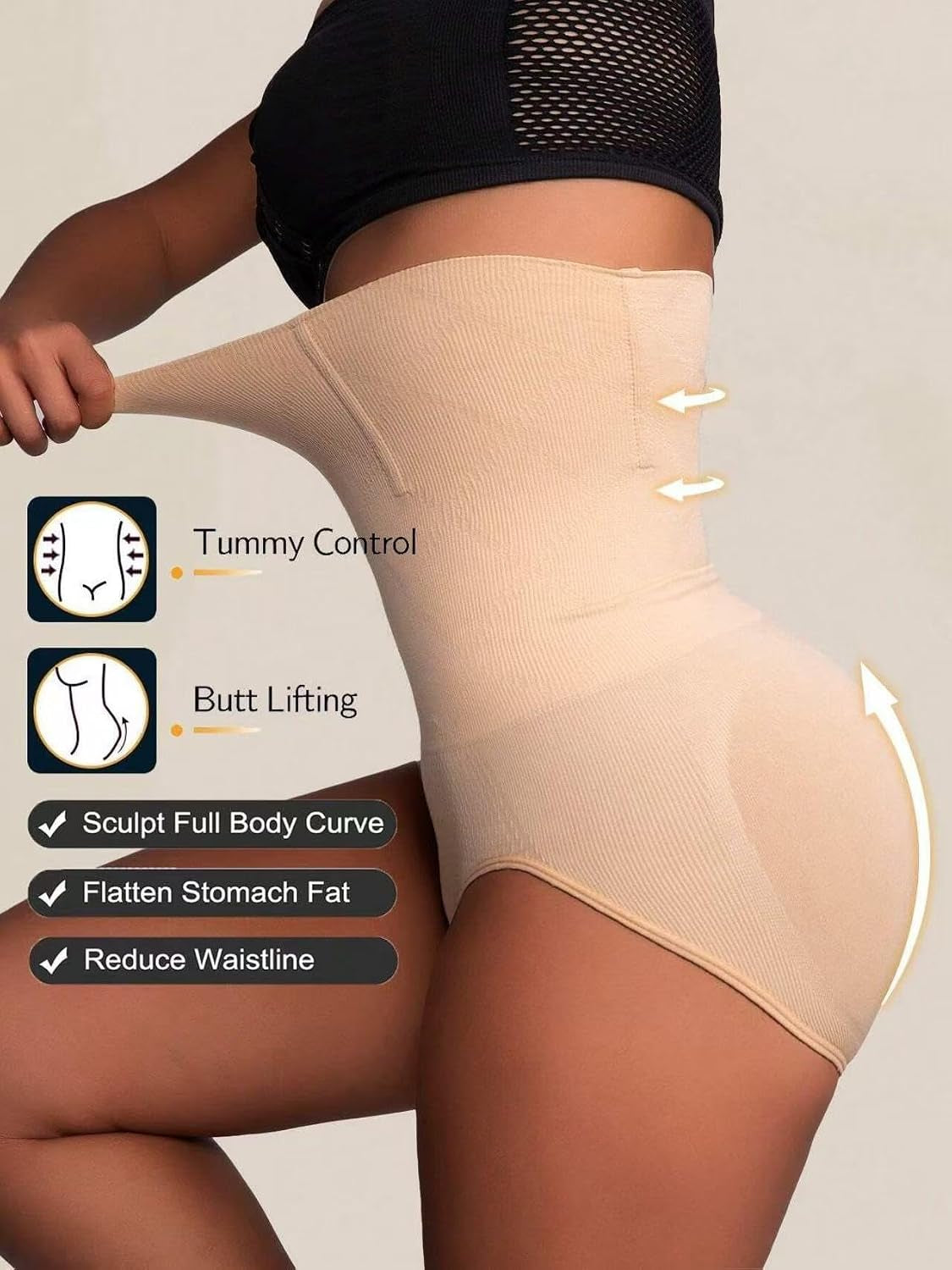 1Pc High Waist Abdomen Briefs Seamless Body Shaper Panties Breathable Waist Trainer
