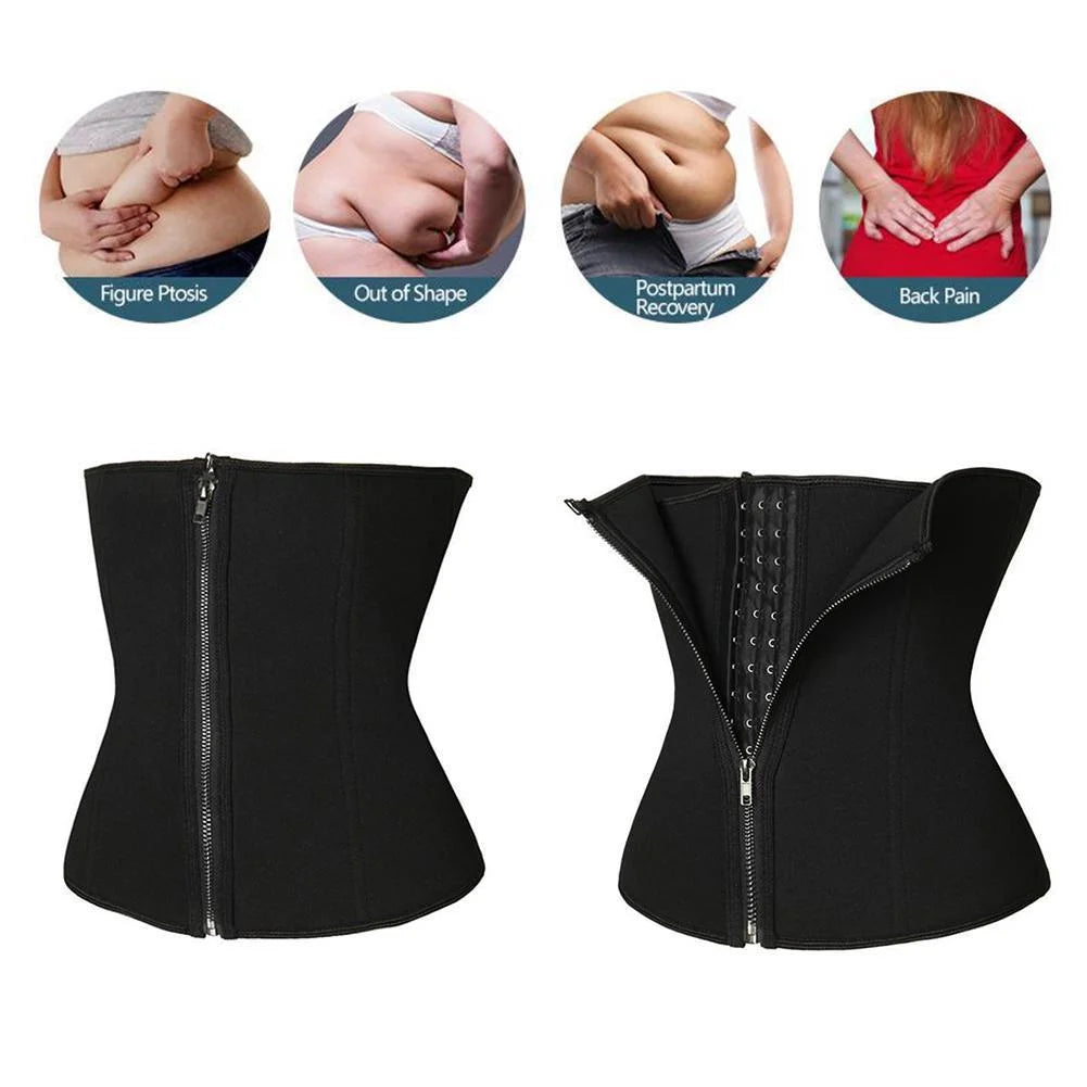 Women Seamless Waist Training Tummy Cincher Corset Shaper Trainer Bustier Slim Waistline Body Shaper, Black S-3XL
