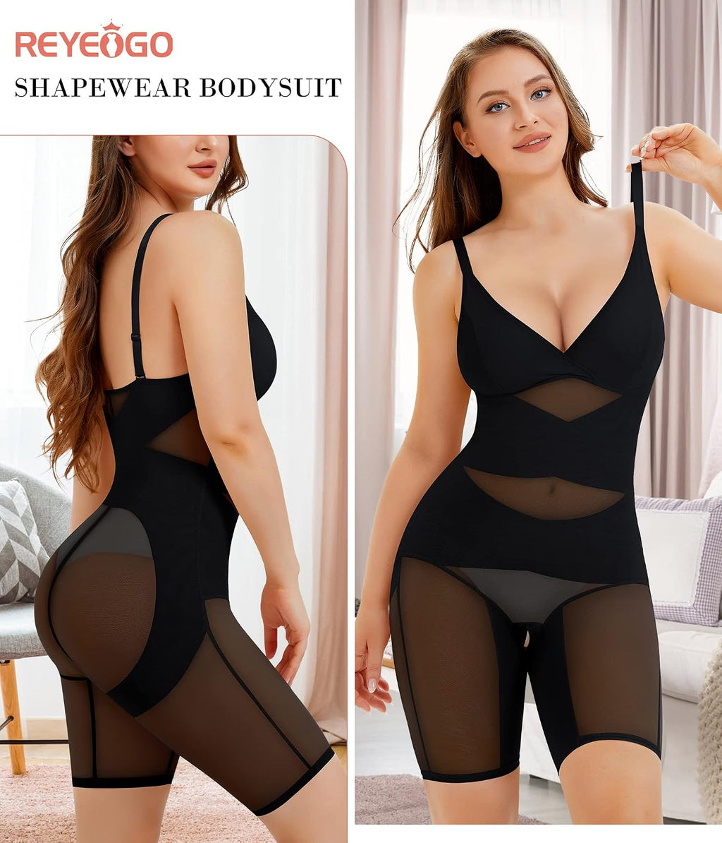 Bodysuit Shapewear for Women Tummy Control Butt Lifter Full Body Shaper Thigh Slimmer Faja V-Neck Jumpsuit Body Suit